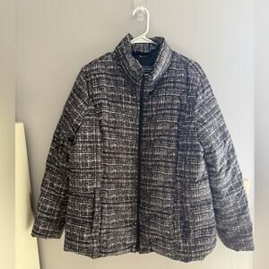 Lands End Down Filled Puffer Jacket Coat Womens SZ XL Full Zip Outerwear Warm